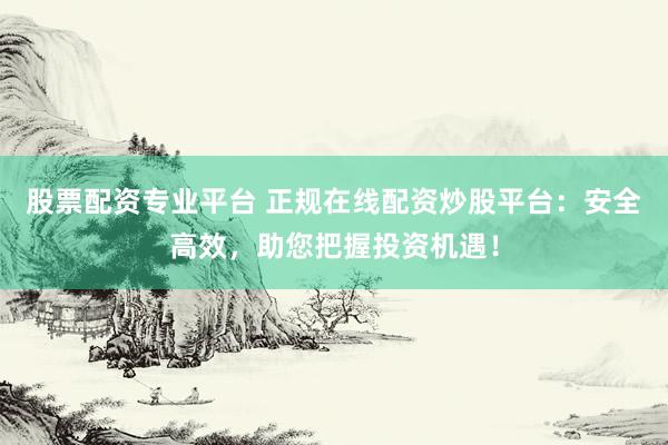 股票配资专业平台 正规在线配资炒股平台：安全高效，助您把握投资机遇！