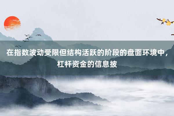 在指数波动受限但结构活跃的阶段的盘面环境中，杠杆资金的信息披