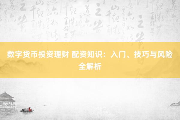 数字货币投资理财 配资知识：入门、技巧与风险全解析